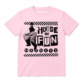 Madness House Of Fun Kids T-shirt. Black House Of Fun Artwork on a Pink T-Shirt
