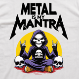 Metal Is My Mantra Kids White T-shirt Close up