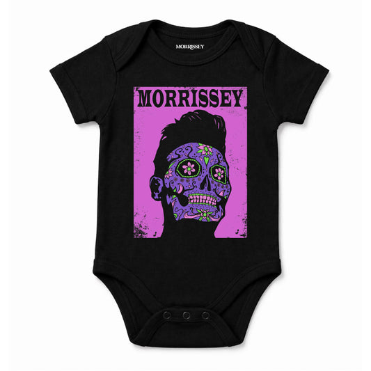 Black Morrissey Babygrow with Morrissey Day Of The Dead Artwork