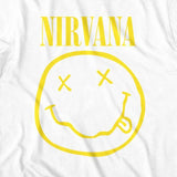 Nirvana Adult T-Shirt - Smiley Face - White T-Shirt