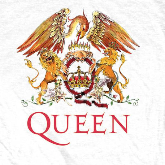 Queen Adult T-Shirt - Classic Queen Crest - White