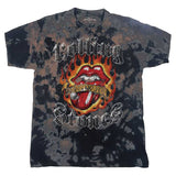 Rolling Stones Kids T-Shirt - Flaming Tattoo - Grey Tie Dye