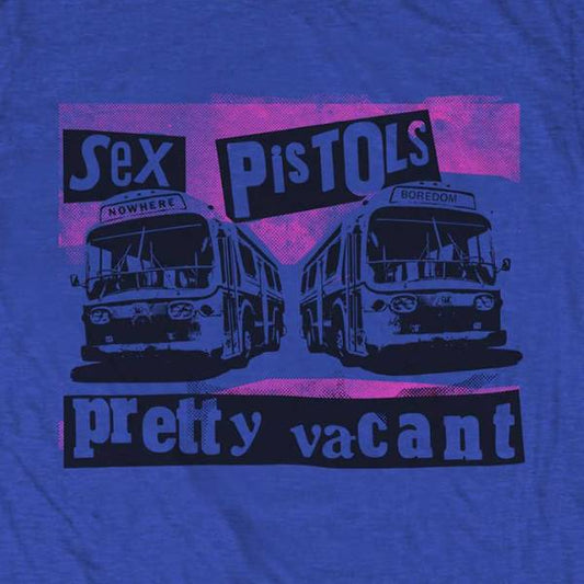 Sex Pistols Adult T-Shirt -Blue - Pretty Vacant