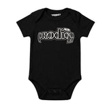 The Prodigy Babygrow. The Prodigy Jilted Generation Logo printed on a plain black babygrow