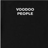 Close up of The Prodigy Babygrow. The Prodigy Voodou People text printed in white on the back of a plain black babygrow
