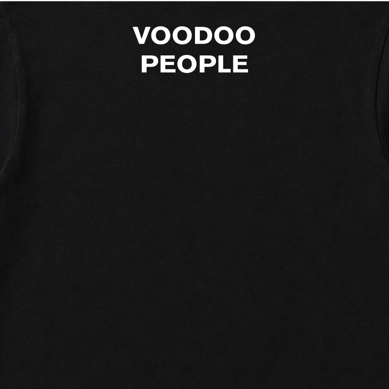 The Prodigy Kids T-shirt with The Prodigy Voodou People text printed in white on the back of a plain black tshirt 