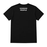The Prodigy Kids T-shirt with The Prodigy Voodou People text printed in white on the back of a plain black tshirt 