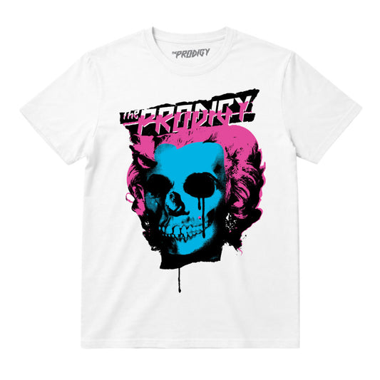 The Prodigy Kids T-shirt printed with The Prodigy logo and War Hole artwork printed in full colour on a plain white t-shirt