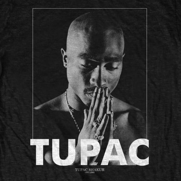 Tupac Shakur Adult T-Shirt - Black - 2Pac Praying