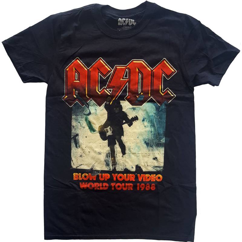 AC/DC Adult T-Shirt - Blow Up Your Video World Tour 1988