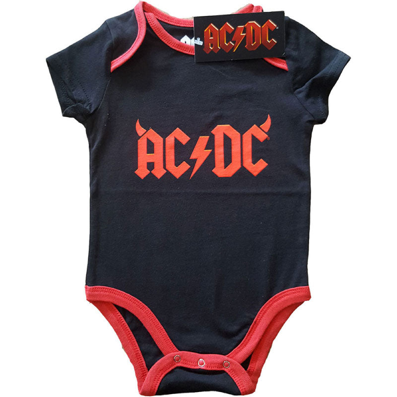 AC/DC Babygrow - Classic Logo With Horns | KidVicous – KidVicious.co.uk