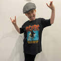 T-shirt AC/DC Pour Fille - Manches Courtes - Délavé Acid Wash - Taille 7-8 à 13-14 Ans - 100% Coton - 5