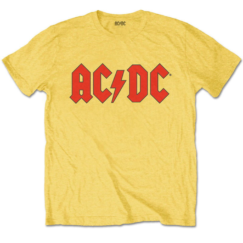 AC/DC Kids Yellow T-Shirt - Red AC/DC Logo – KidVicious.co.uk