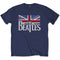 The Beatles Adult T-Shirt - Union Jack - Blue