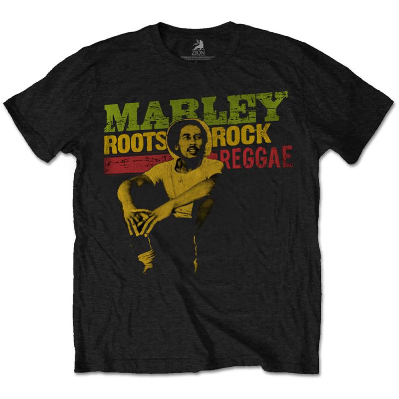 Bob Marley Adult T-Shirt - Roots, Rock, Reggae