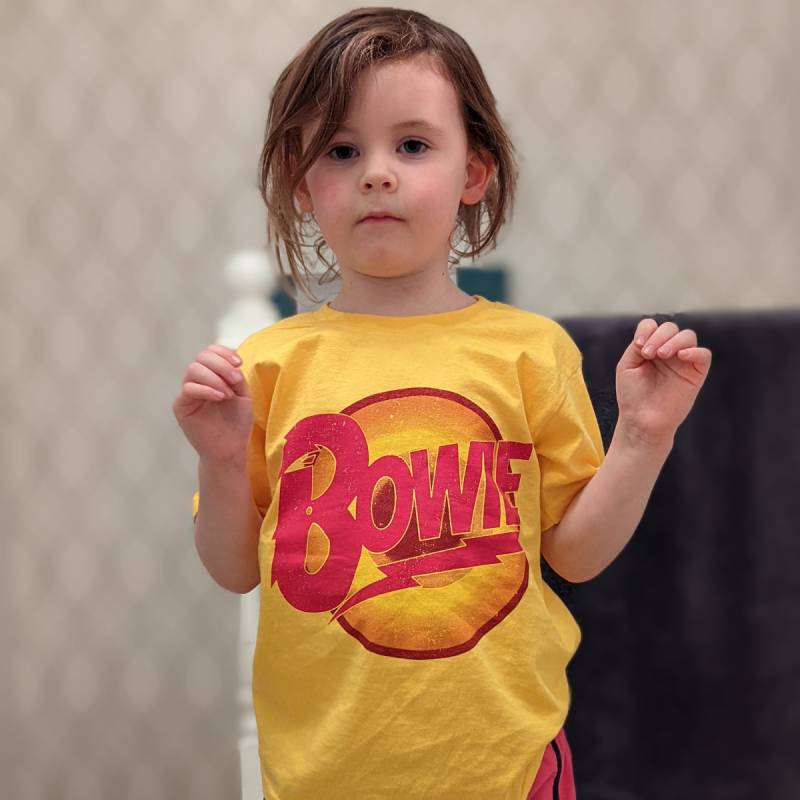 David Bowie Kids Yellow T-Shirt - Diamond Dogs Logo