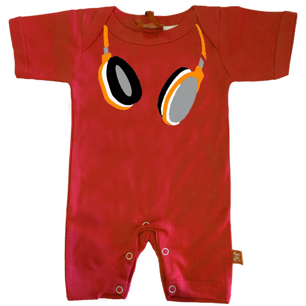 Headphones Baby Romper by Stardust