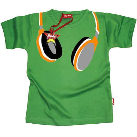Headphones Kids T-Shirt by Stardust