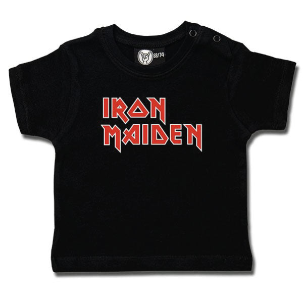 Iron Maiden Maglietta Bambino Classico Band Logo - Ufficiale, 100% Cotone, Nero, Taglie 5-14 Anni