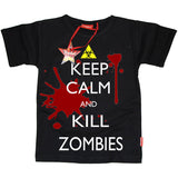Keep Calm and Kill Zombies Kids T-Shirt by Stardust