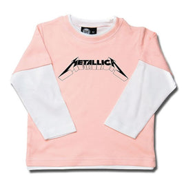Metallica Kids Long Sleeve Pink T-Shirt - Metallica Logo