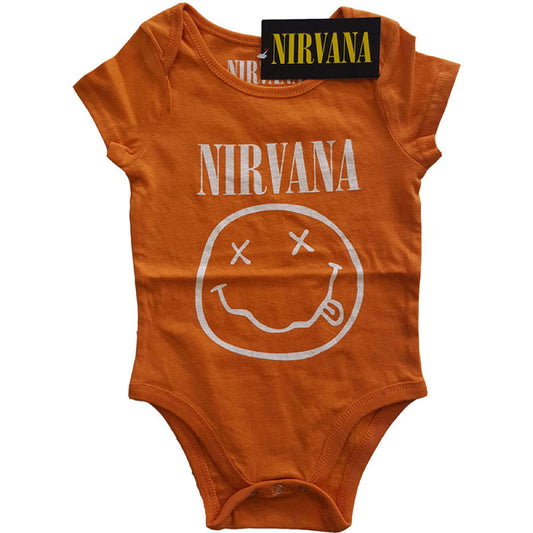 Nirvana Babygrow - Orange Smiley Face