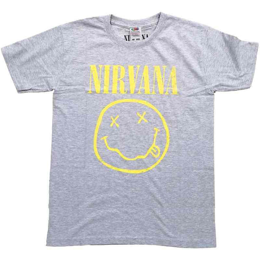 Nirvana Kids T-Shirt Smiley Face - Grey T-Shirt