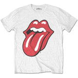 Rolling Stones Adult T-Shirt - Classic Rolling Stones Tongue Logo - White T-Shirt