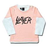 Slayer Baby Long Sleeve T-Shirt Logo - Pink/White