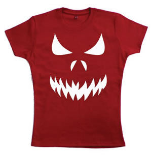 Scary Face Teenage Girls T-Shirt by Stardust